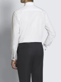 Essential white cotton French cuff evening shirt