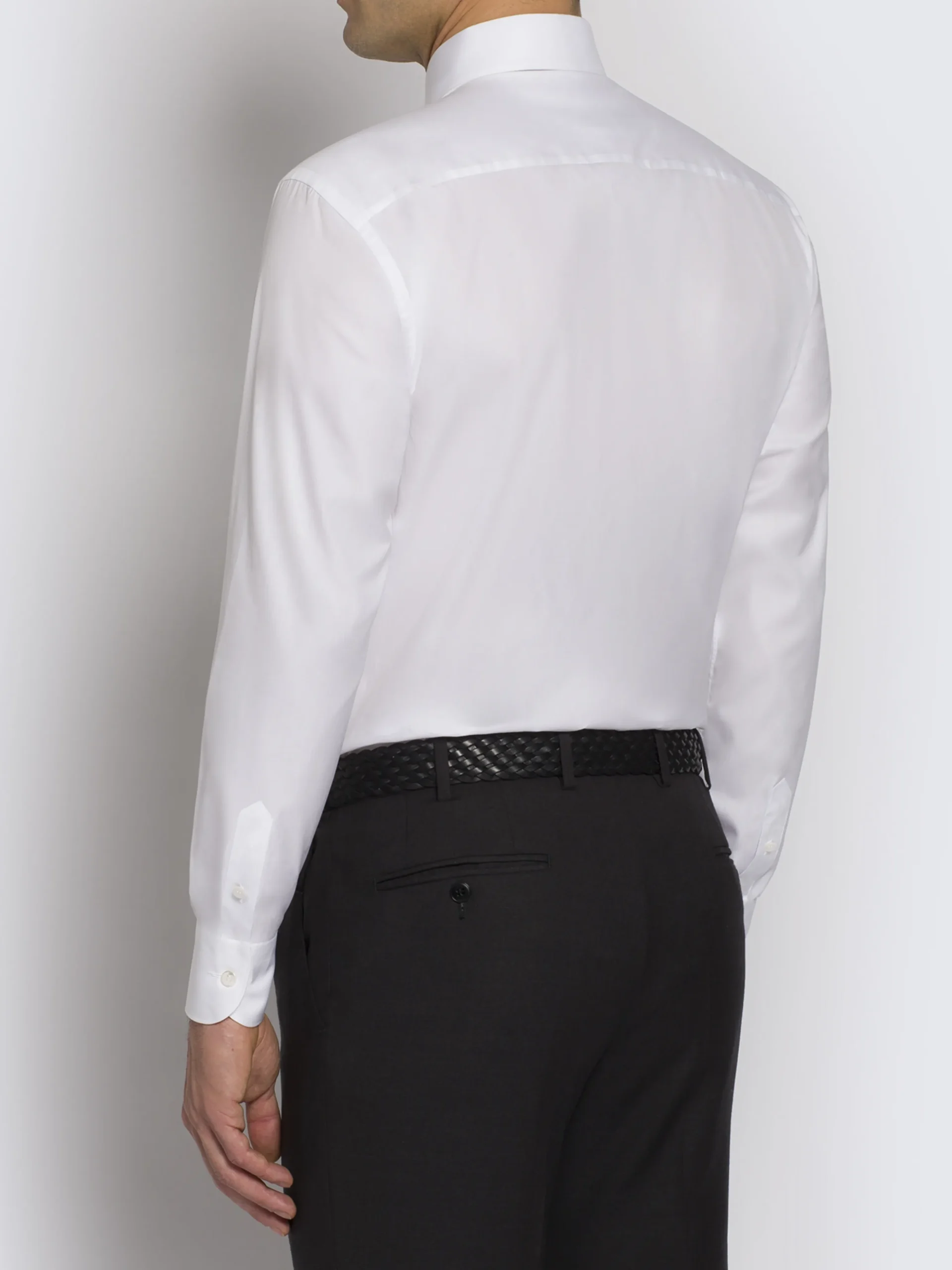 Essential white Giza 45 cotton twill formal shirt