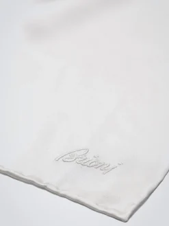 Essential white silk pocket square