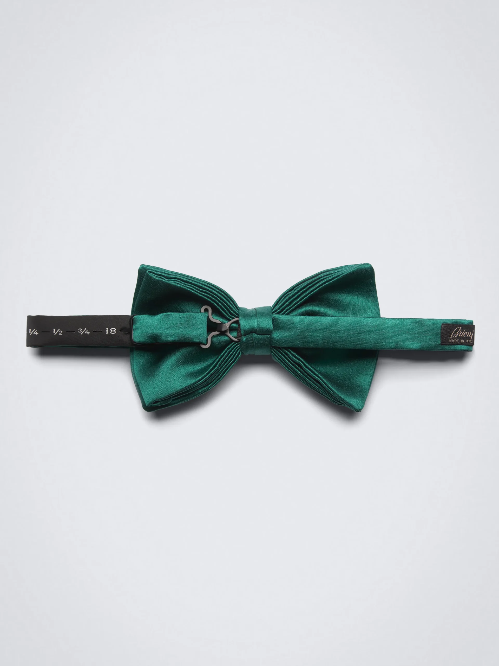 Green silk and wool bow tie