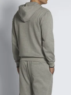 Grey stretch cotton hoodie