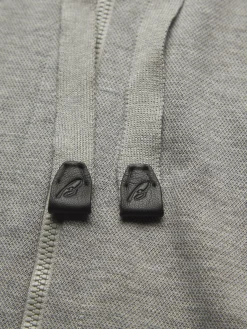 Grey stretch cotton hoodie
