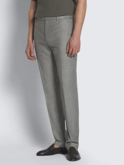 Grey Super 150's wool sharskin Journey trousers