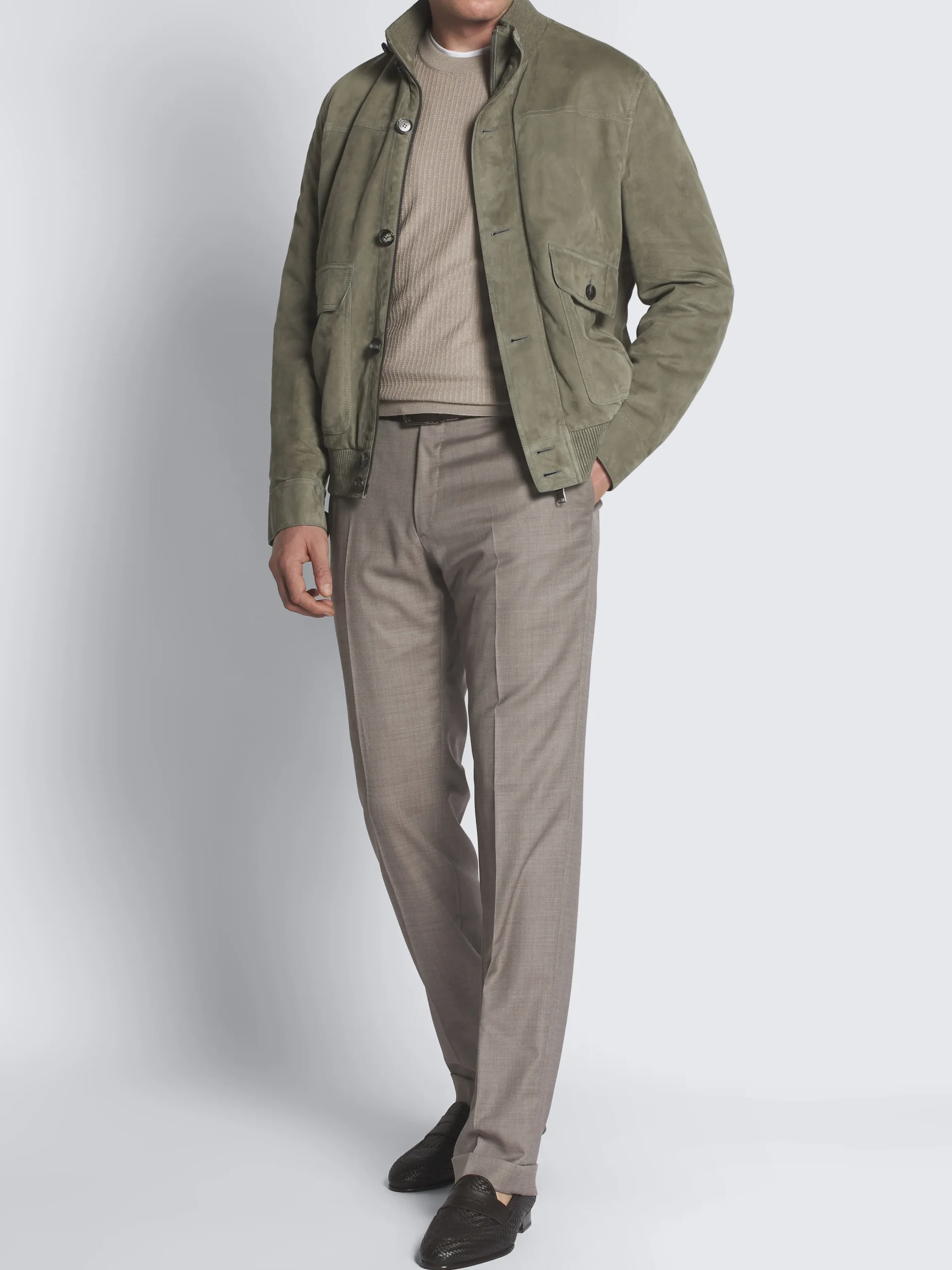 Grey Super 150's wool sharskin Journey trousers