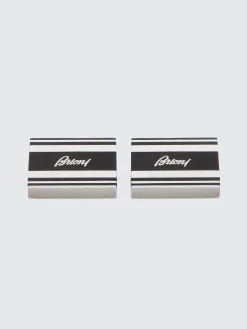 Hand-painted silver cufflinks