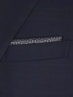 Ice grey and teal green micro motif silk pocket square
