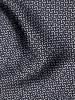 Ice grey and teal green micro motif silk pocket square