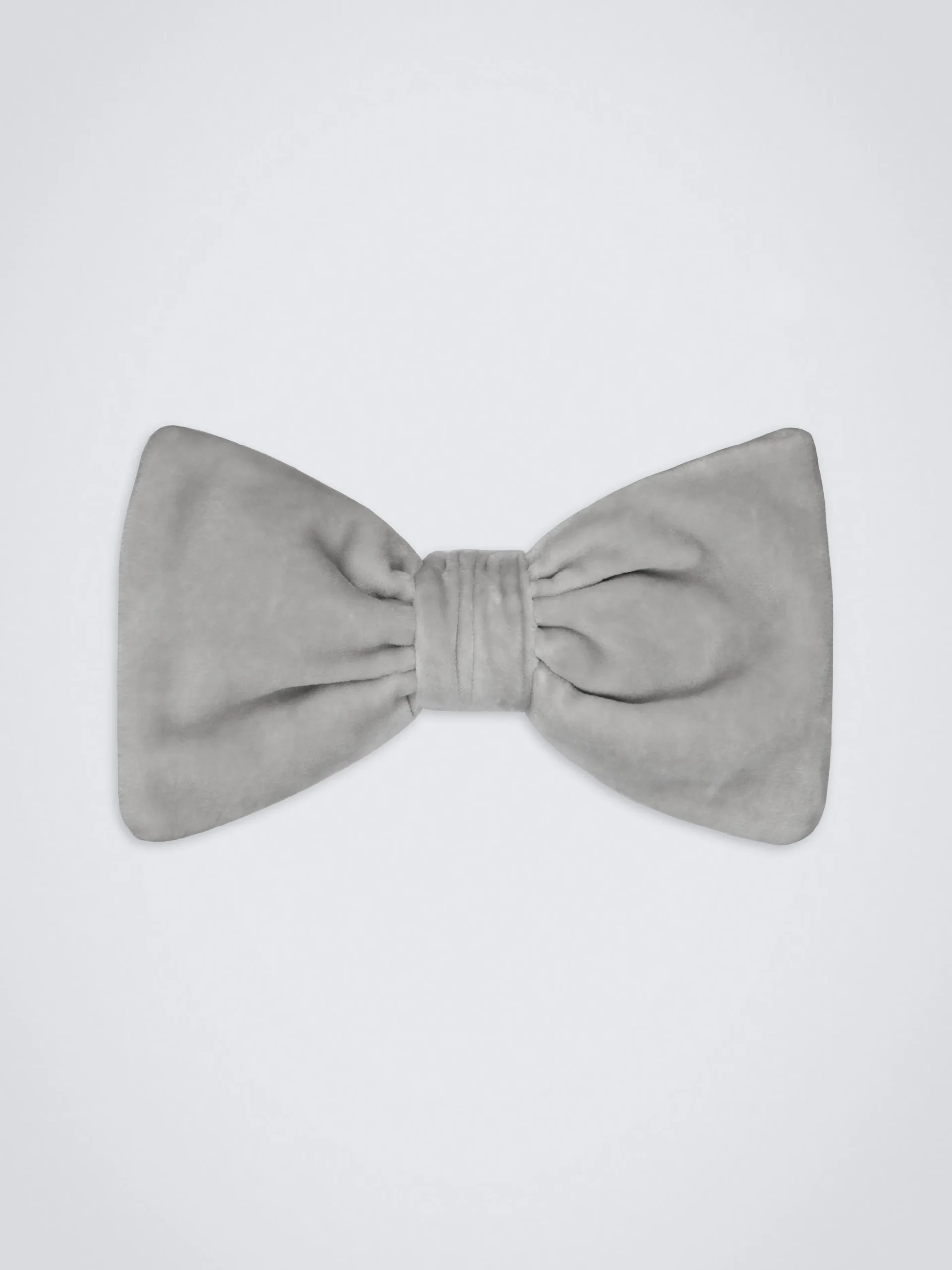 Ice grey velvet bow tie