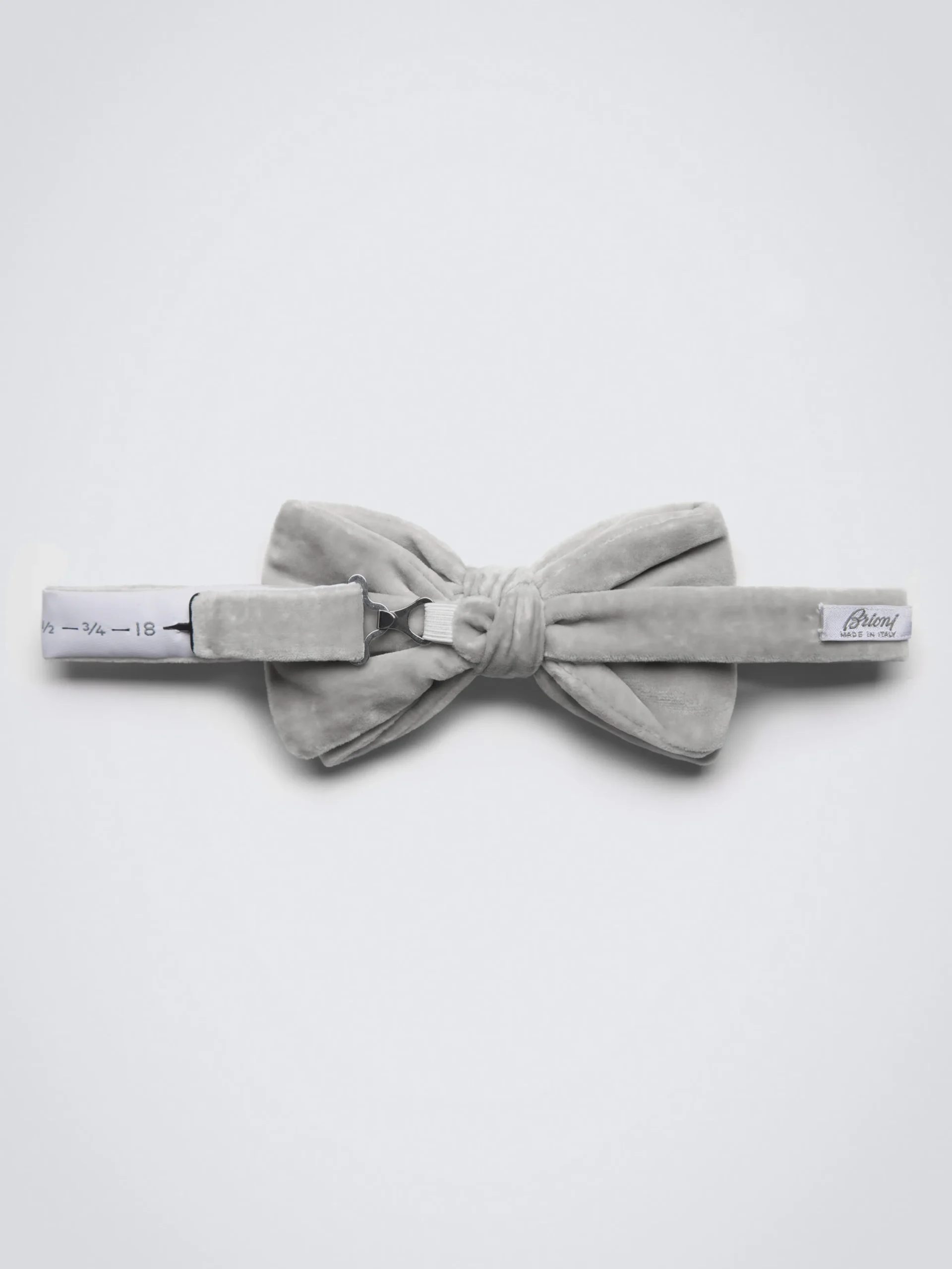 Ice grey velvet bow tie