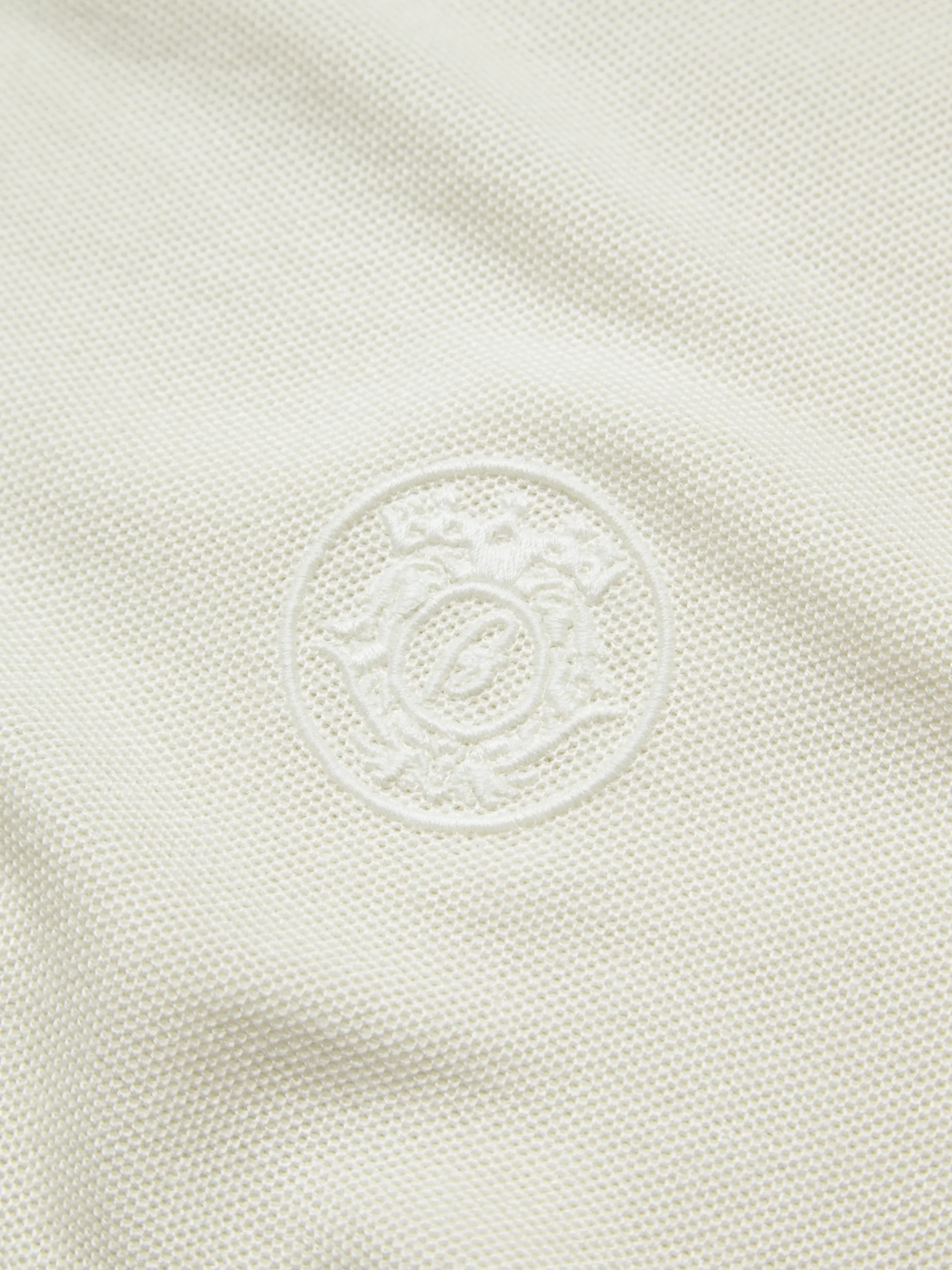 Ivory white cashmere and silk half-zip mockneck sweater