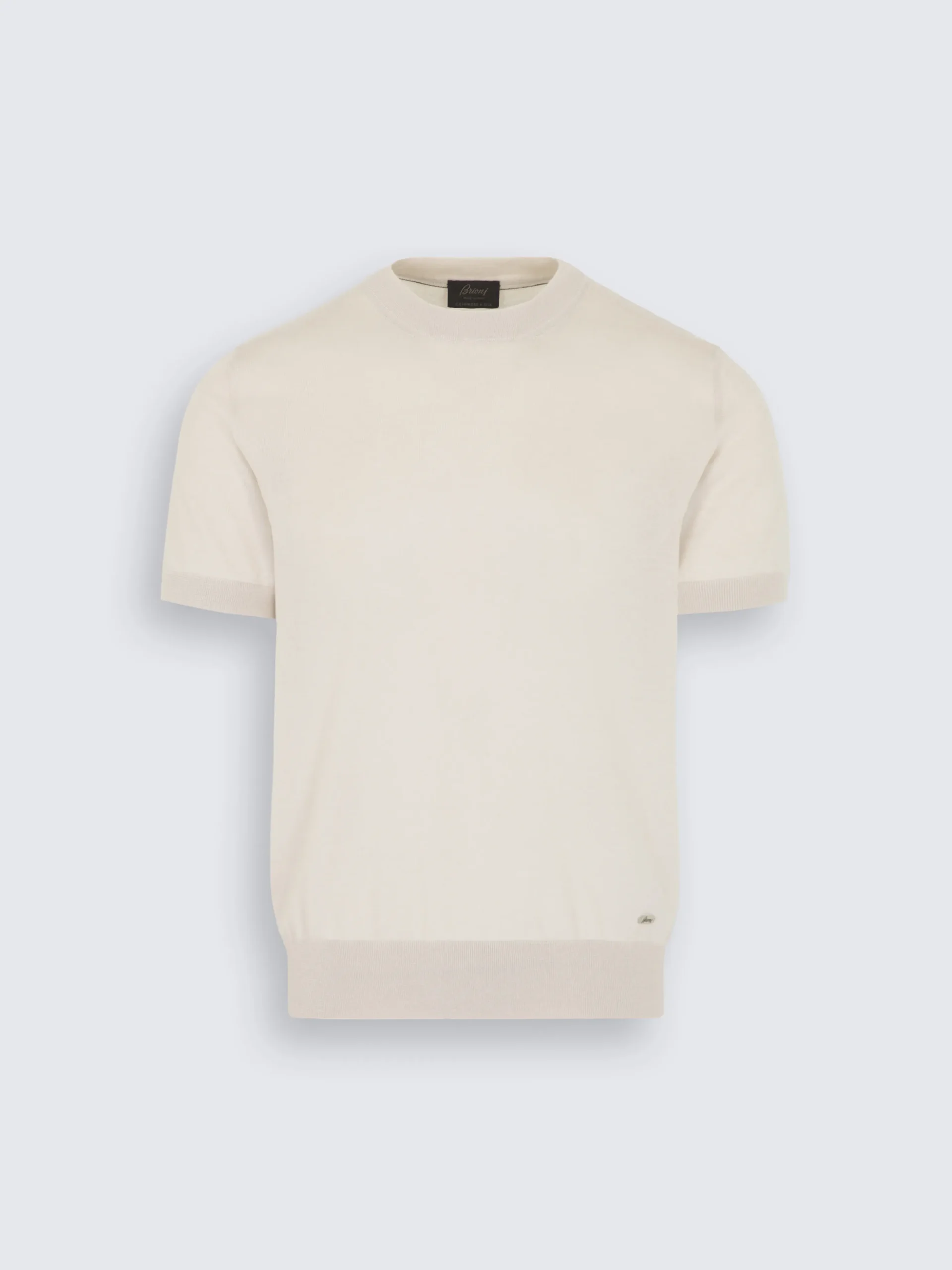Ivory white cashmere and silk T-shirt