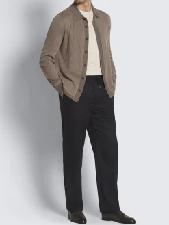 Ivory white cashmere and silk T-shirt