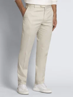 Ivory white cotton gabardine Journey trousers