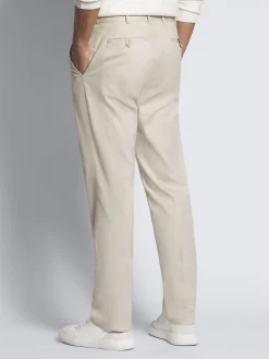 Ivory white cotton gabardine Journey trousers