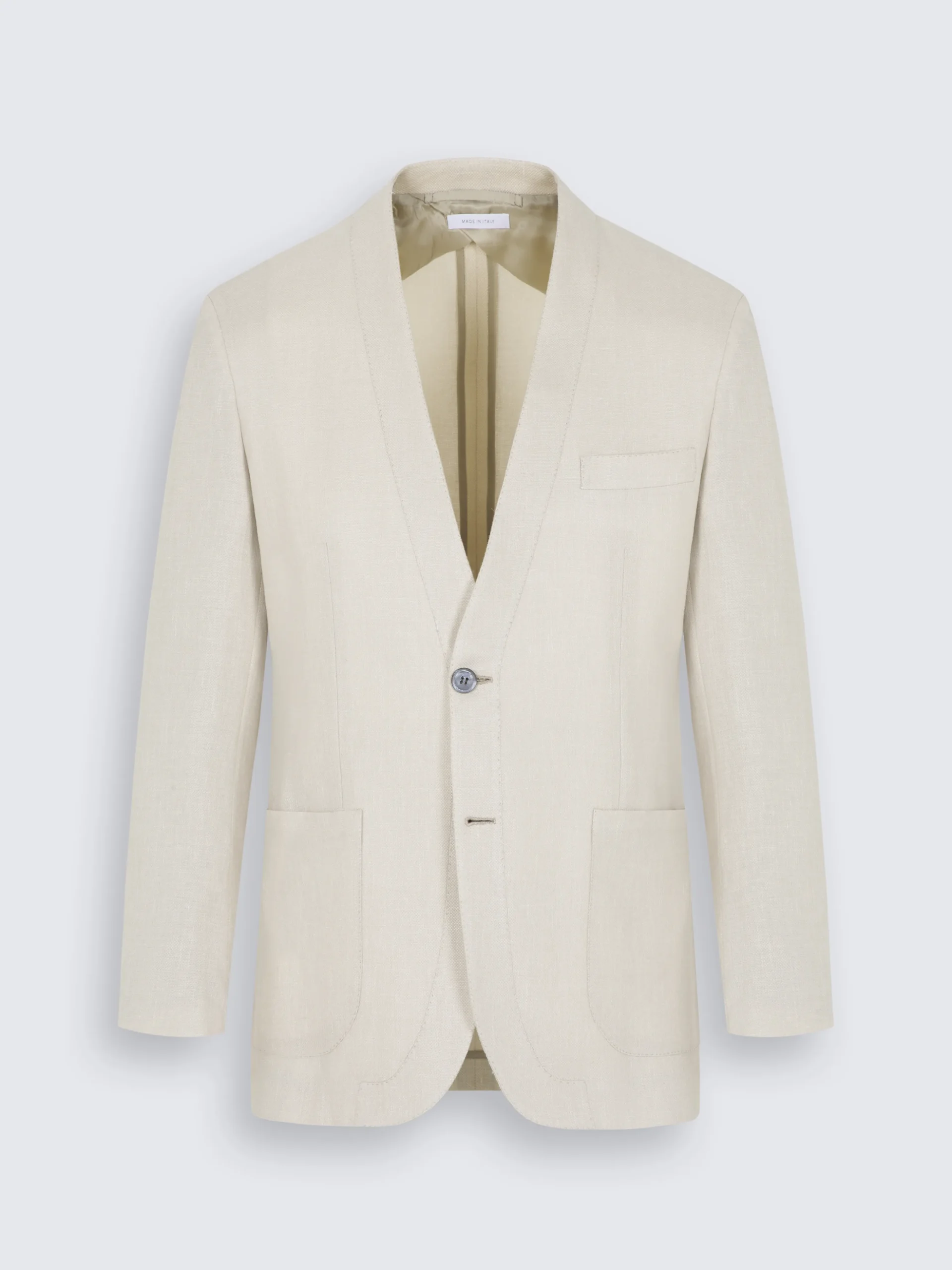 Ivory white linen, wool and silk Jardigan