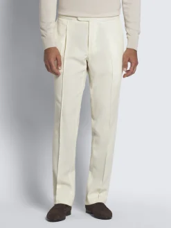 Ivory white responsible wool cavalry twill Melbourne trousers