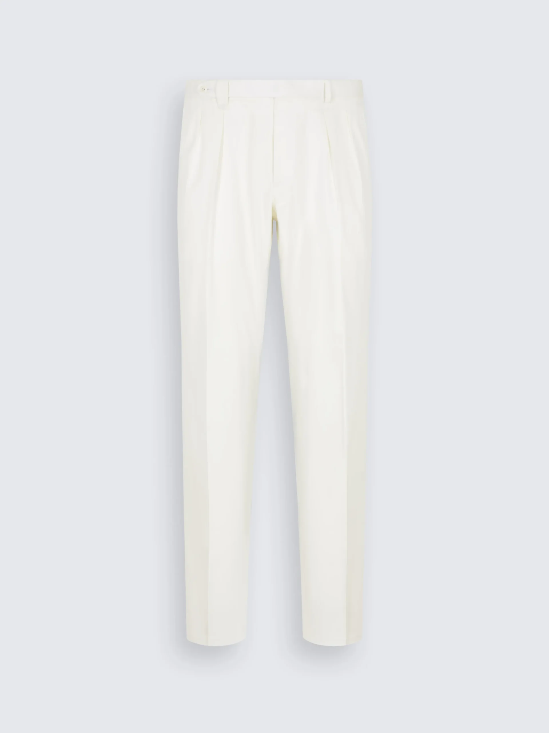 Ivory white Sea Island cotton and wool Elba trousers