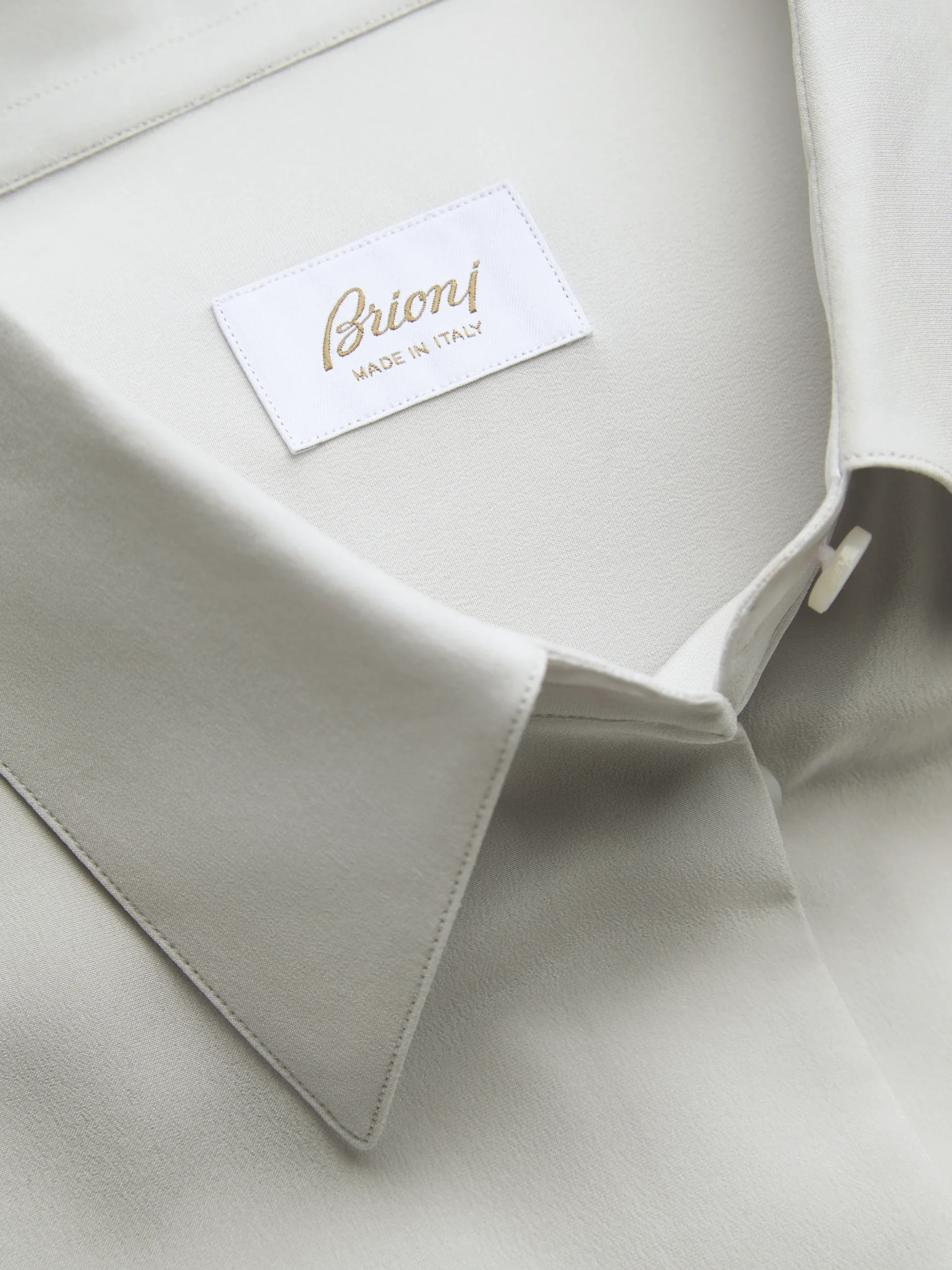 Ivory white silk French cuff evening shirt with plastron
