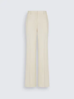 Ivory white silk gabardine Palinuro trousers