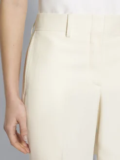 Ivory white silk gabardine Palinuro trousers