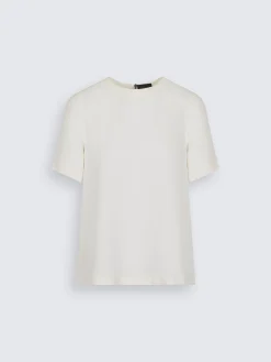 Ivory white silk gabardine Palinuro trousers