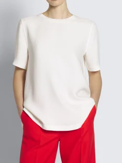 Ivory white silk gabardine Palinuro trousers
