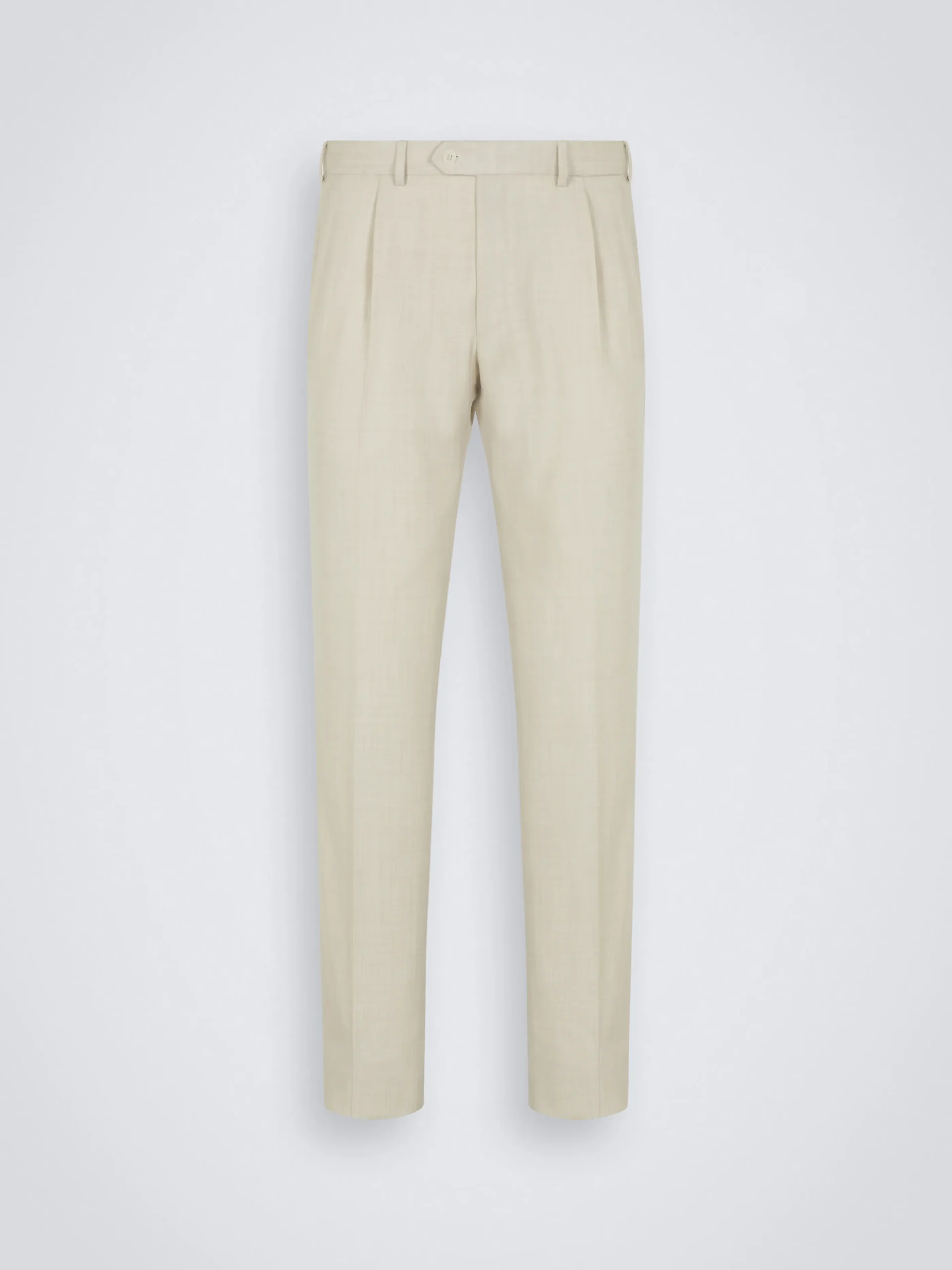 Ivory white Super 160's wool gabardine Tigullio trousers