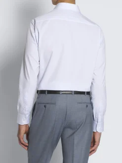 Light blue and white micro-checked Ventiquattro cotton formal shirt
