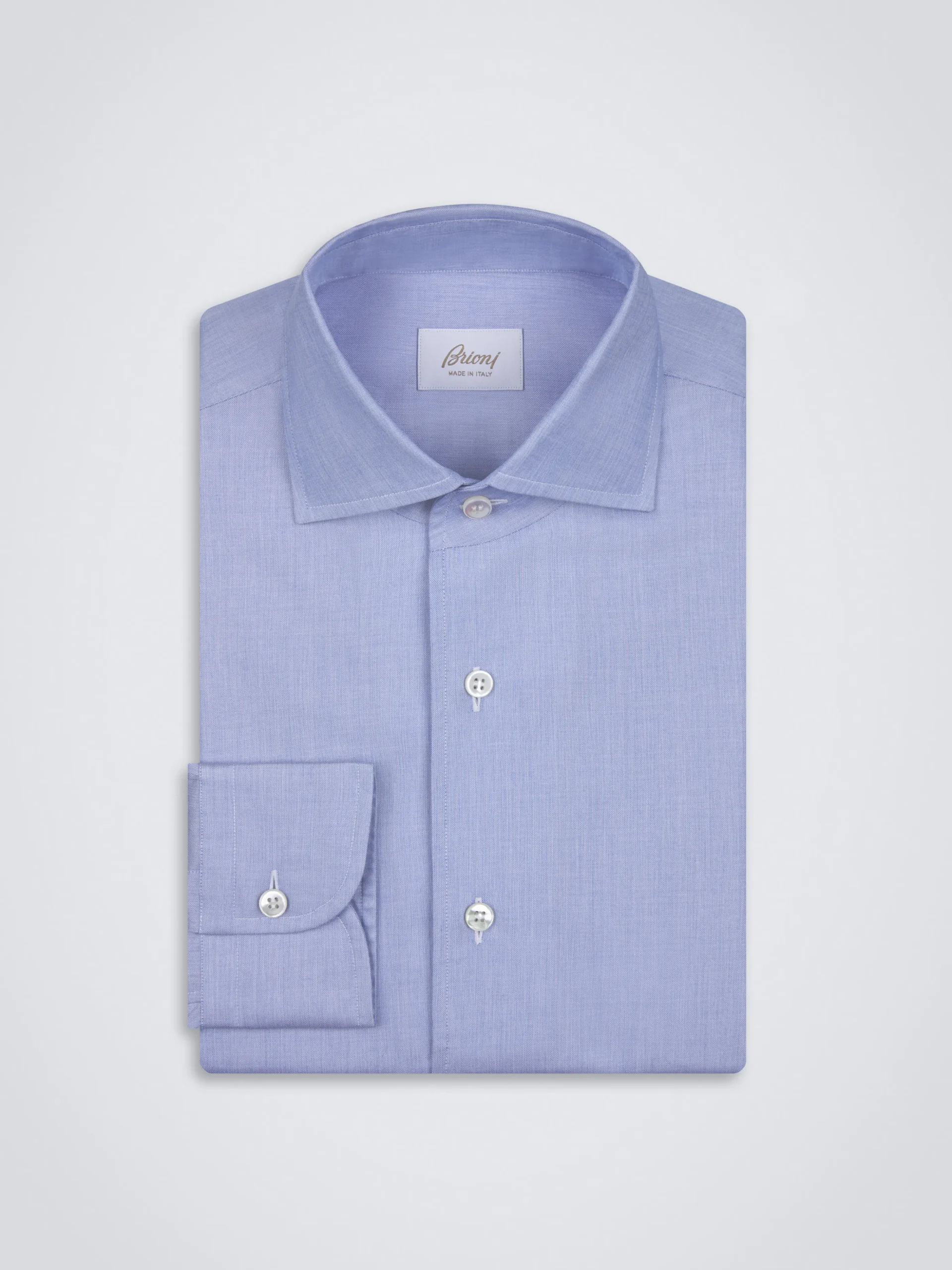 Light blue organic cotton chambray formal shirt