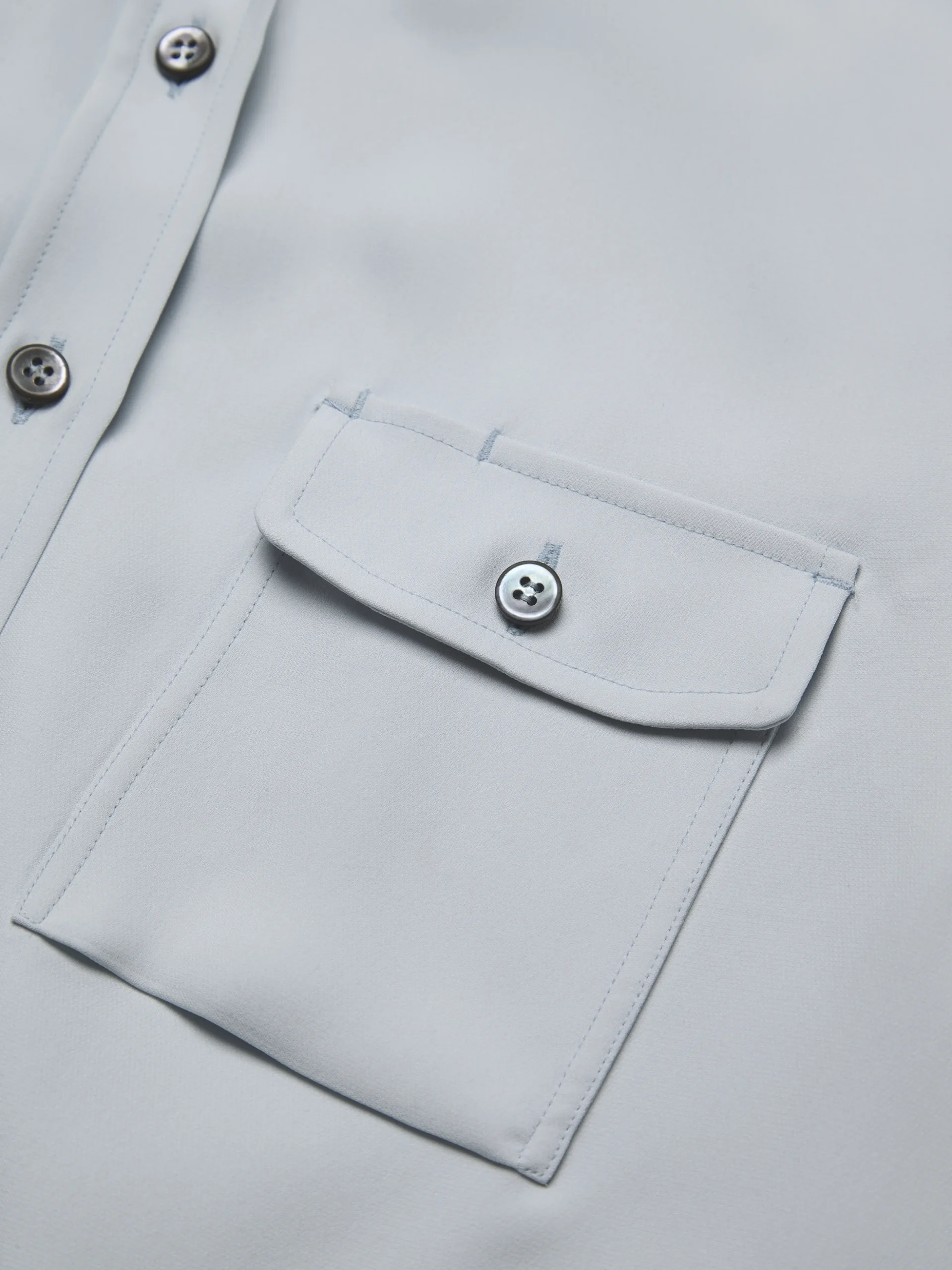 Light blue silk cady military shirt