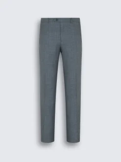 Light blue silk, cashmere and linen slab twill Tigullio trousers
