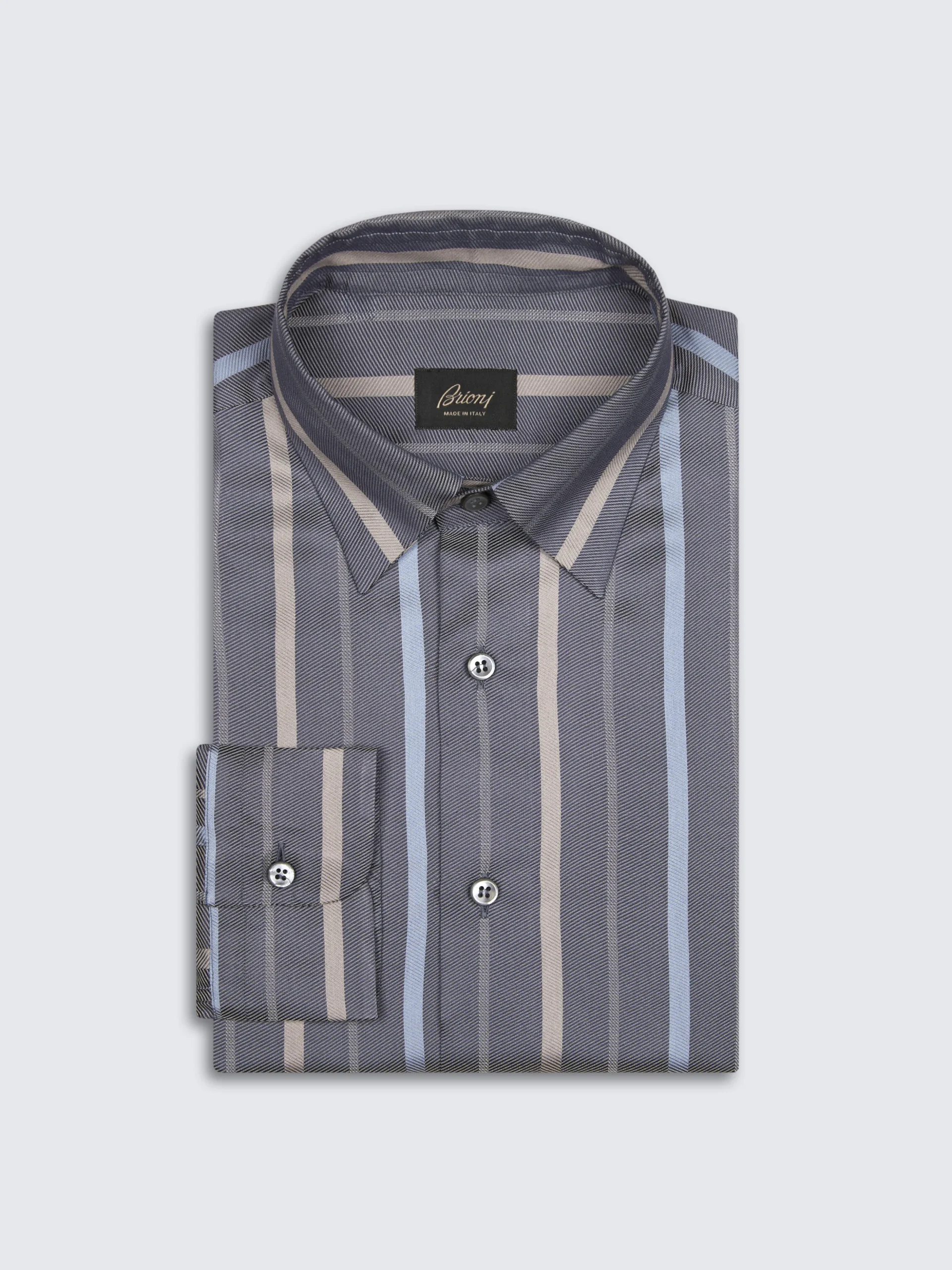 Light blue silk, cashmere and linen slab twill Ravello jacket