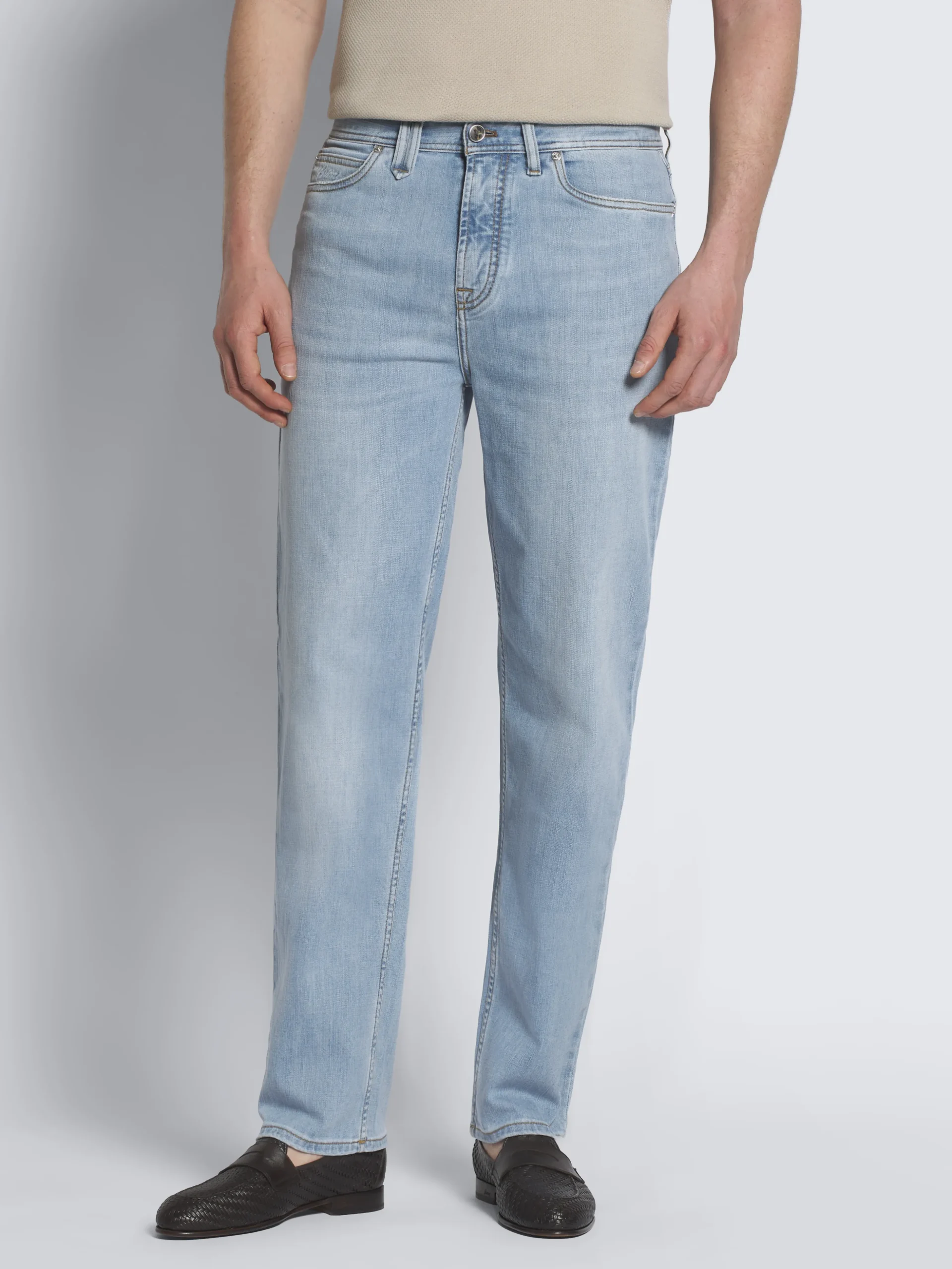 Light blue stretch cotton Merano jeans