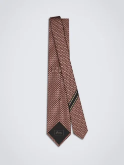 Light brown jacquard silk tie