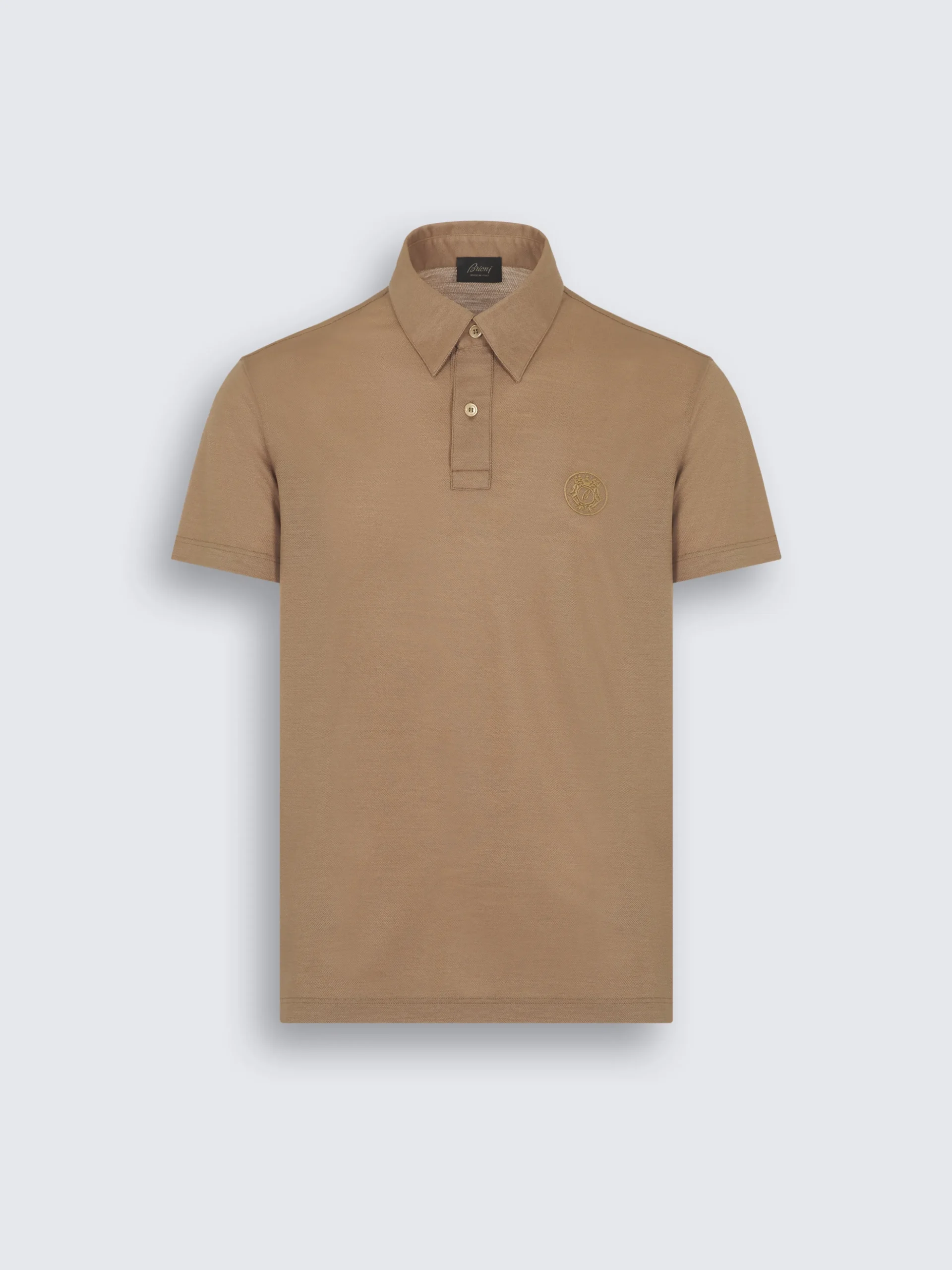 Light brown technical wool polo