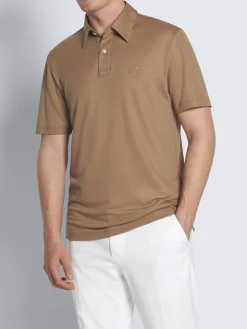 Light brown technical wool polo