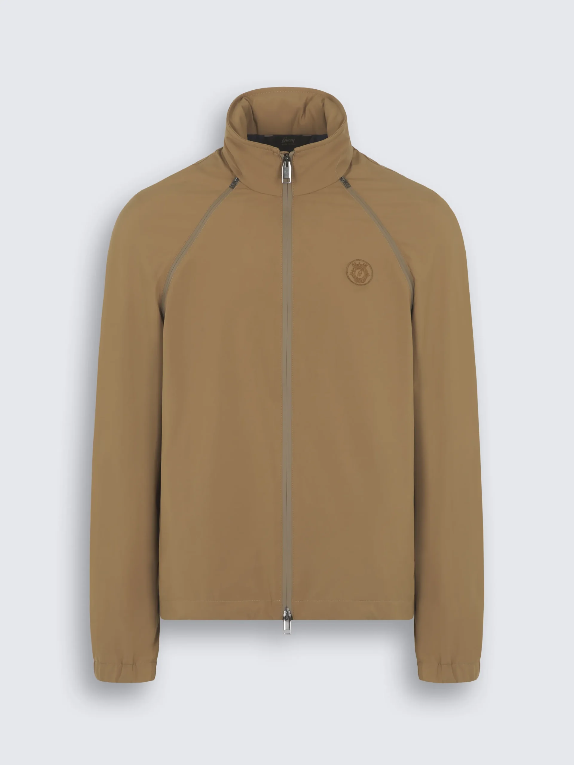 Light brown technical wool polo