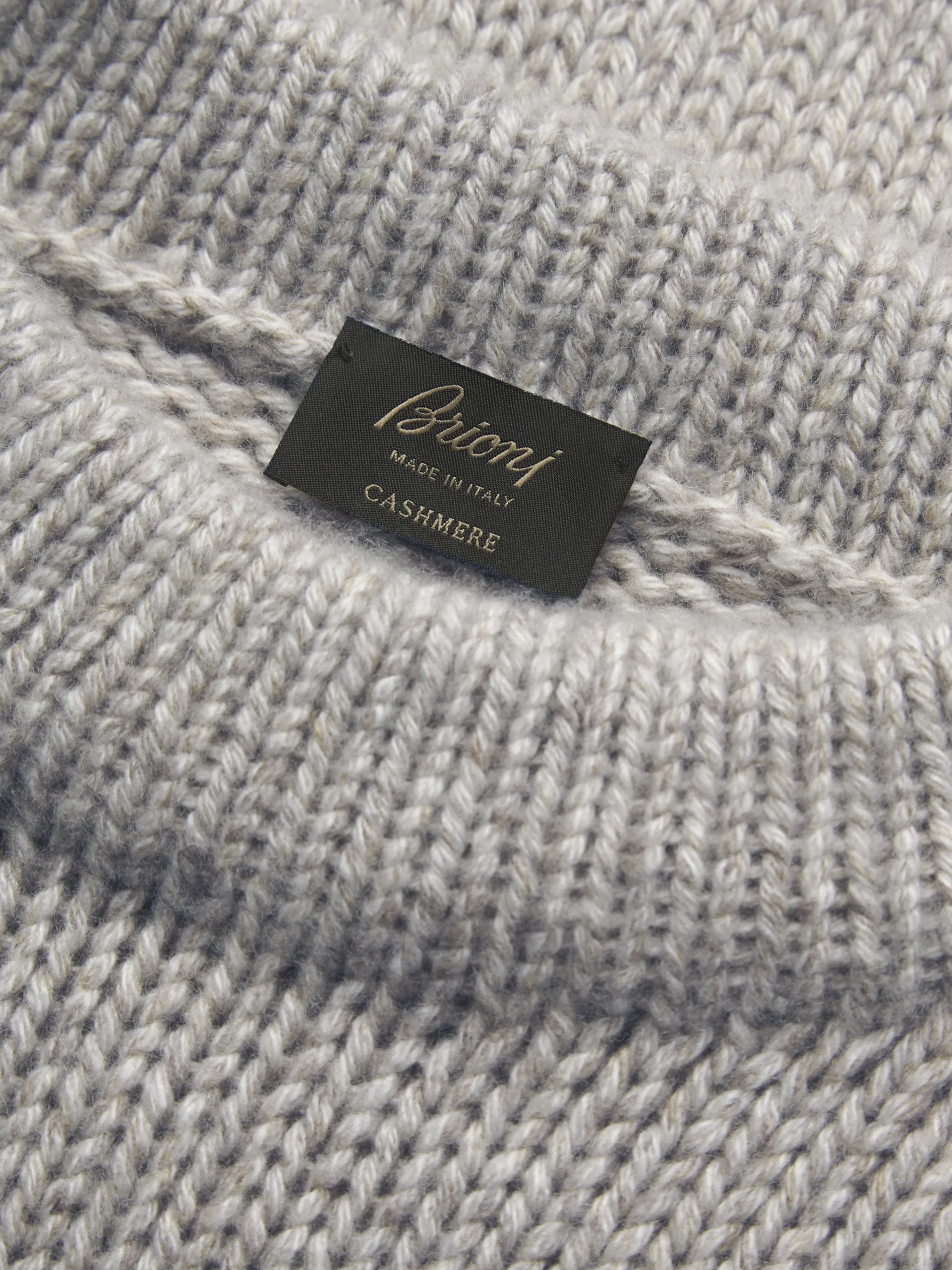 Light grey cashmere mouliné mockneck sweater