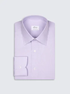 Lilac glen plaid Ventiquattro cotton twill formal shirt