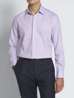 Lilac glen plaid Ventiquattro cotton twill formal shirt