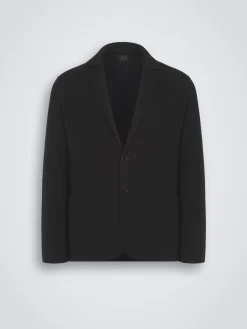 Midnight blue cashmere and silk blazer
