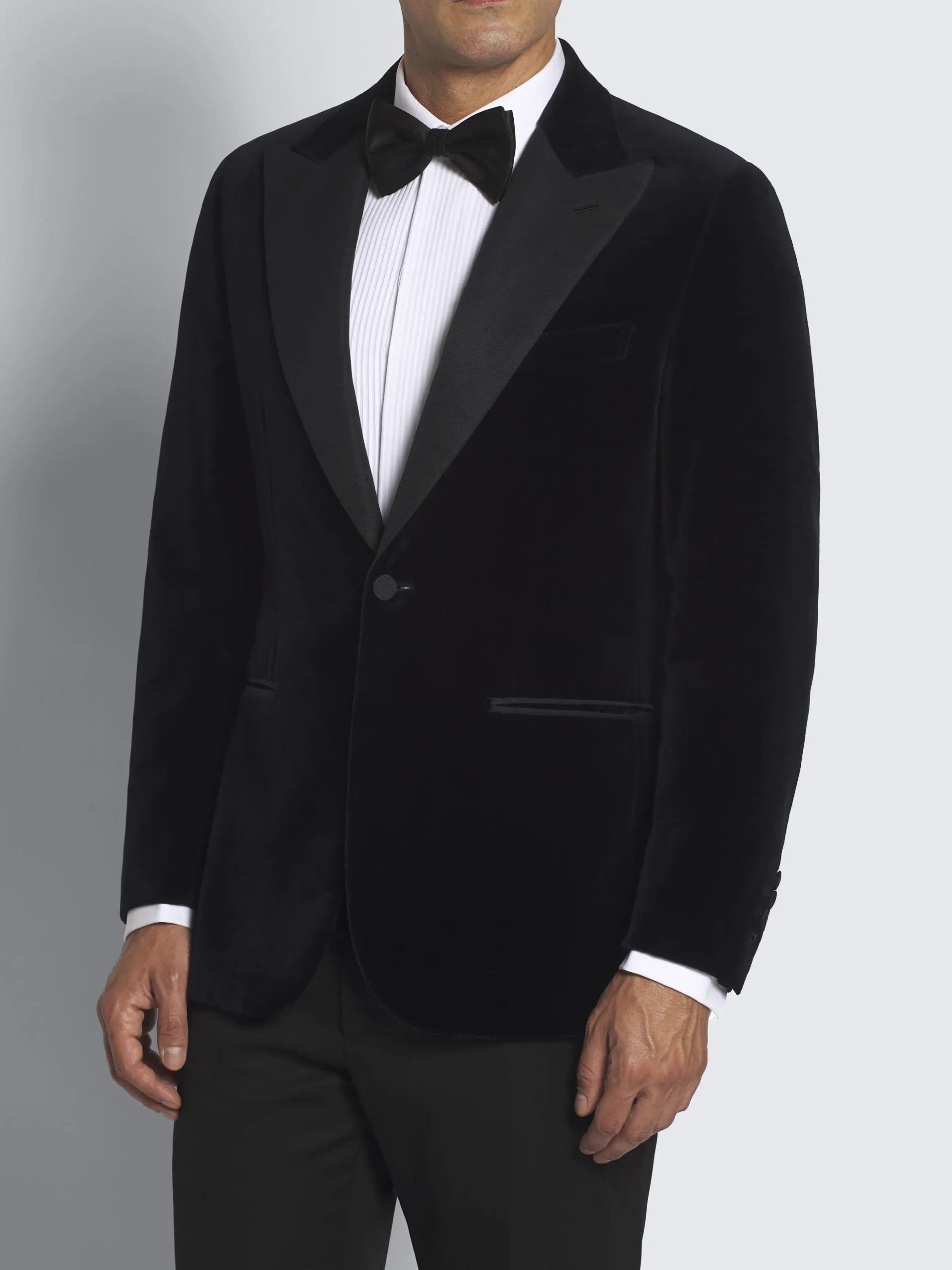 Midnight blue cotton velvet Virgilio evening jacket