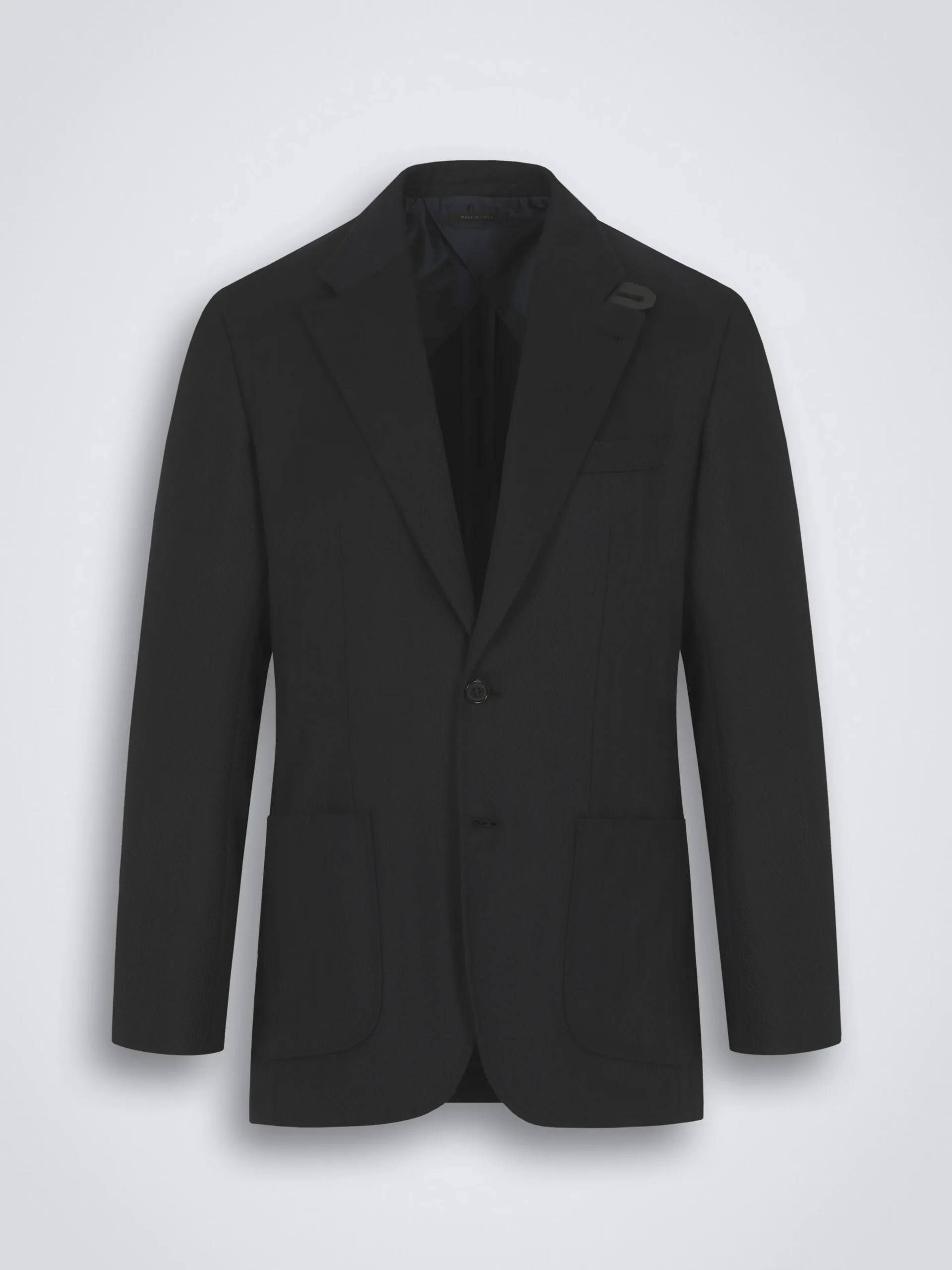 Midnight blue herringbone Super 180's wool Brera jacket