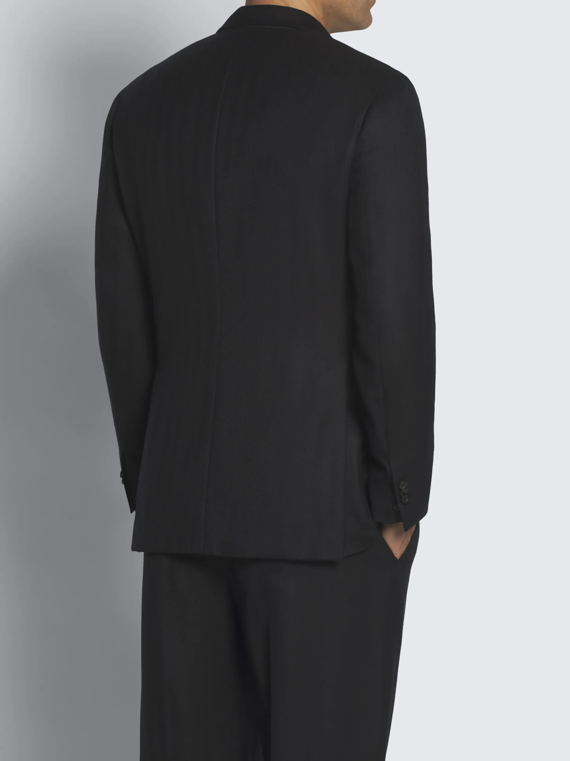 Midnight blue herringbone Super 180's wool Brera jacket