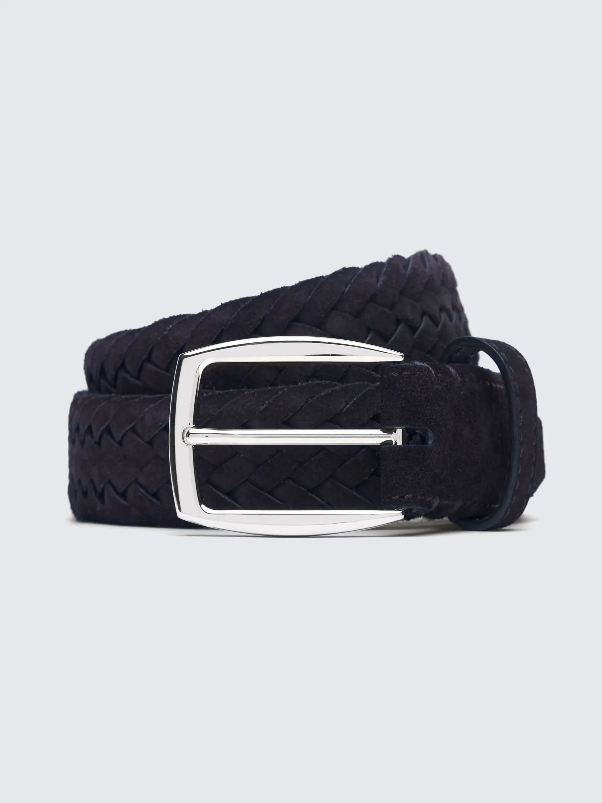 Midnight blue nubuck braided belt