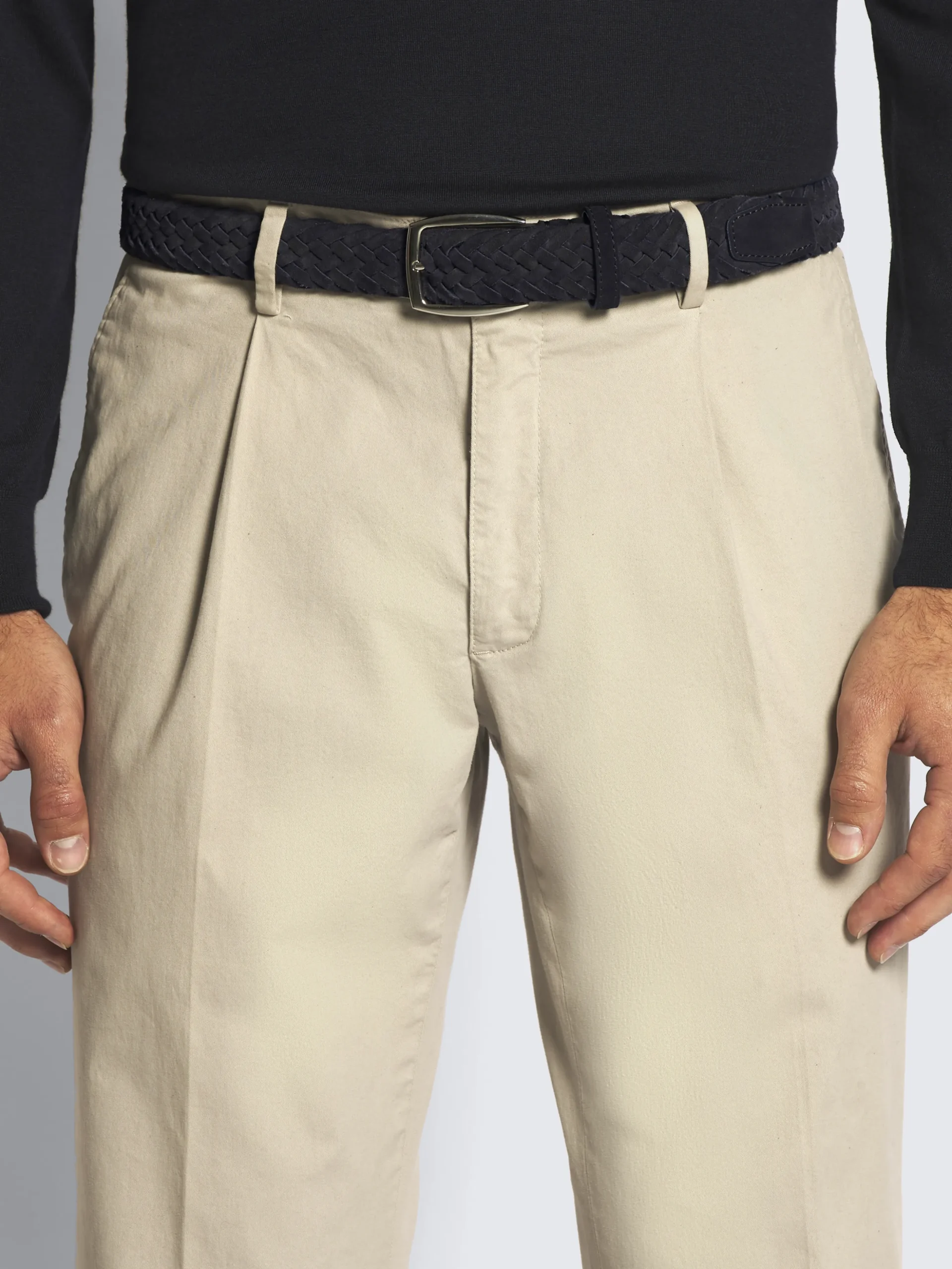 Midnight blue nubuck braided belt