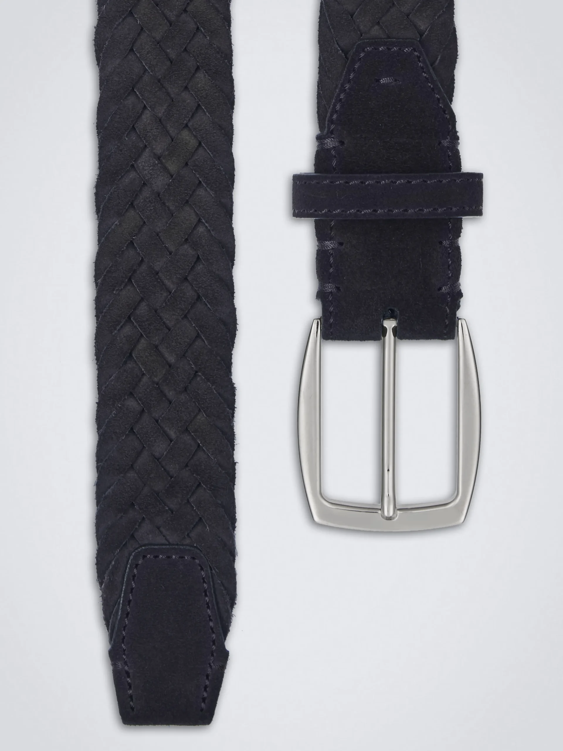 Midnight blue nubuck braided belt