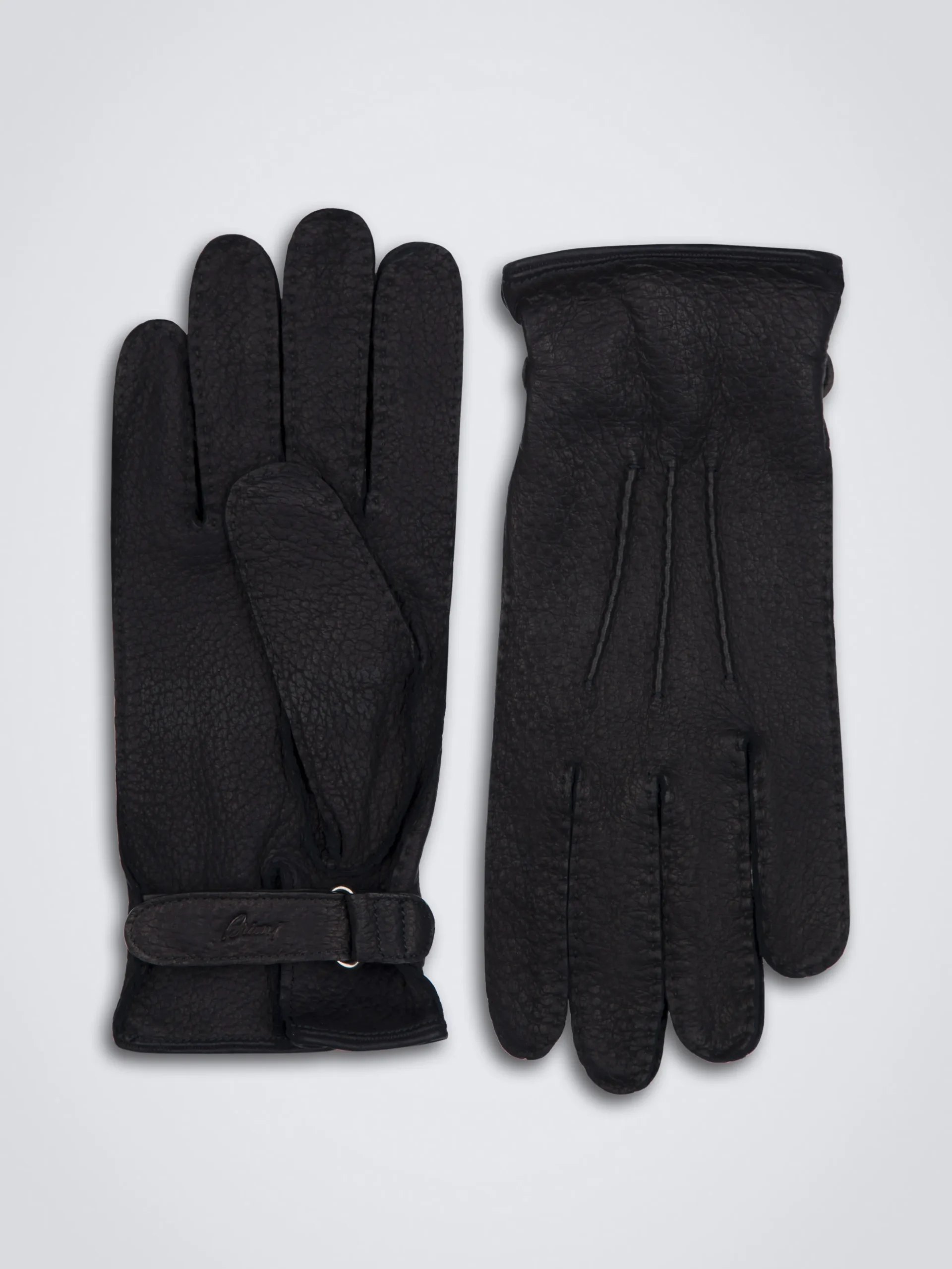 Midnight blue peccary leather gloves