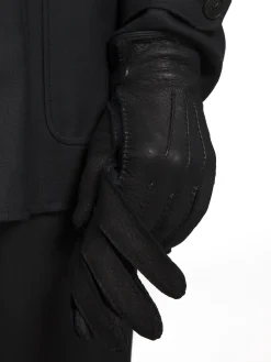 Midnight blue peccary leather gloves