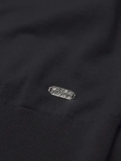 Midnight blue responsible wool mockneck sweater